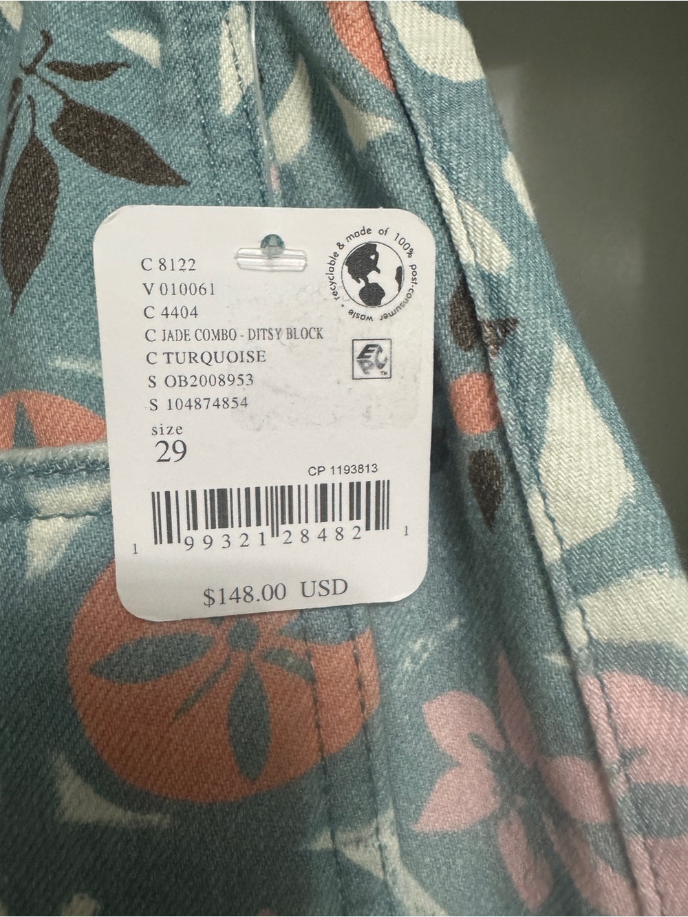 Free People Good Luck Printed Barrel Jeans Size 29 NWT - Picture 2 of 6